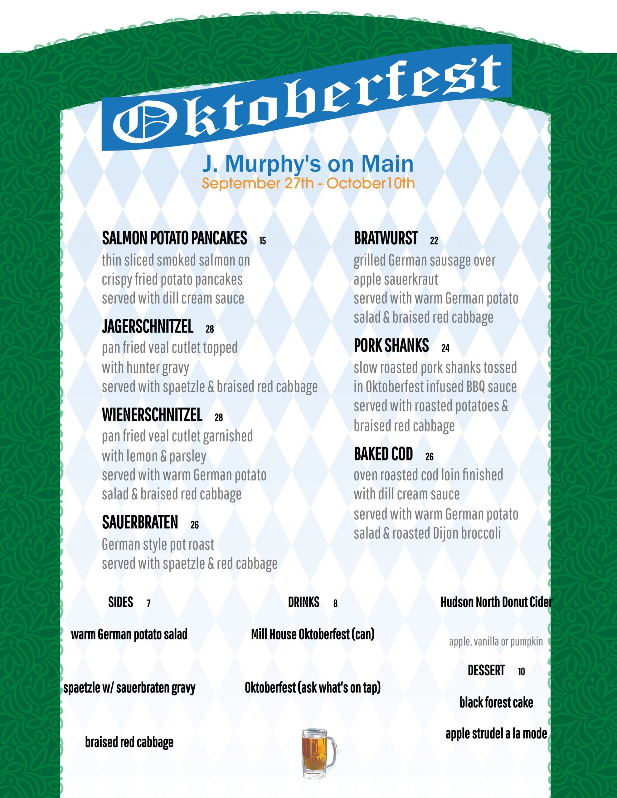 Oktoberfest Menu